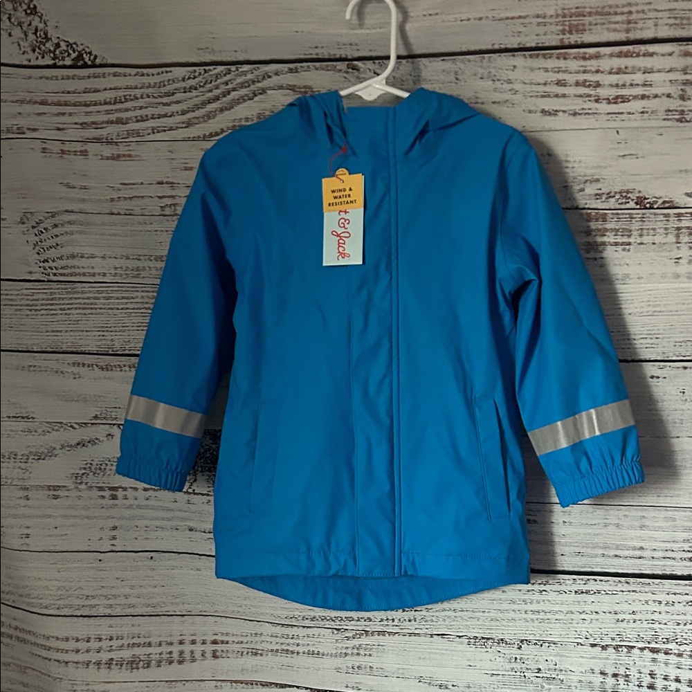 NWT Blue Hooded rain Jacket from cat&jack size 3t